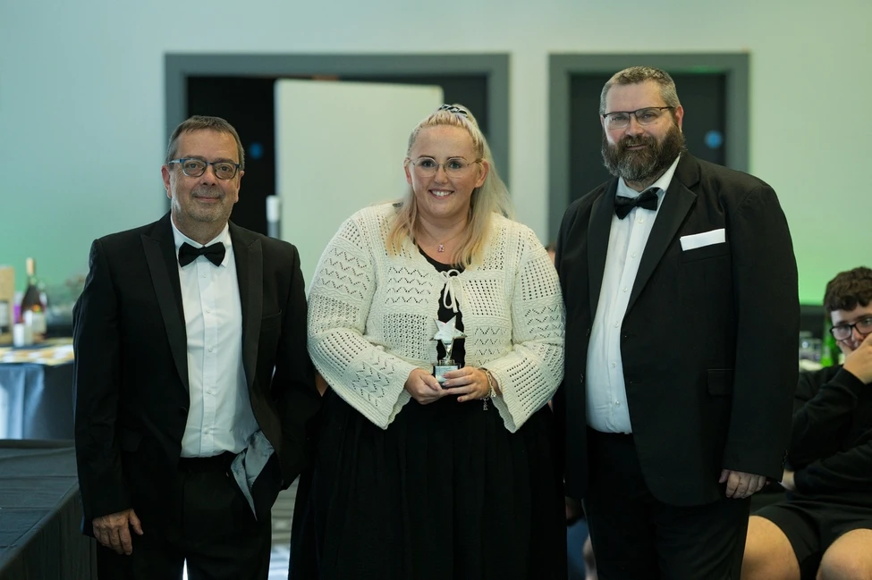 Harriet Shanks at Computeam receiving an award