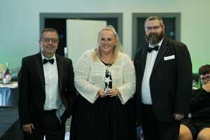 Harriet Shanks at Computeam receiving an award